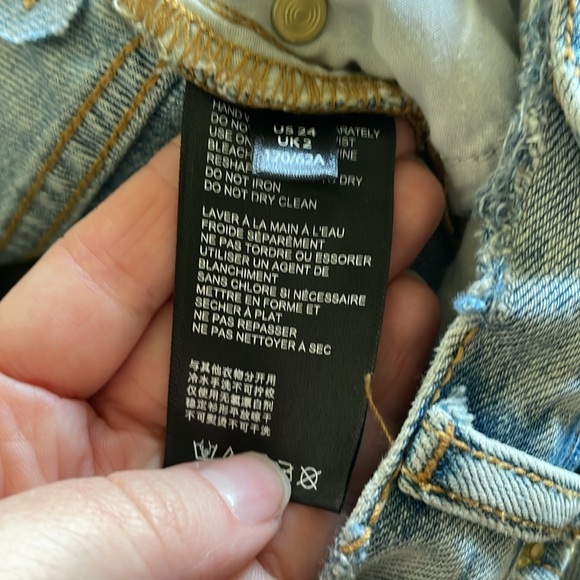 Urban Outfitters BDG Patchwork A-Line Denim Shorts Embroidered Size 24 - Picture 10 of 11